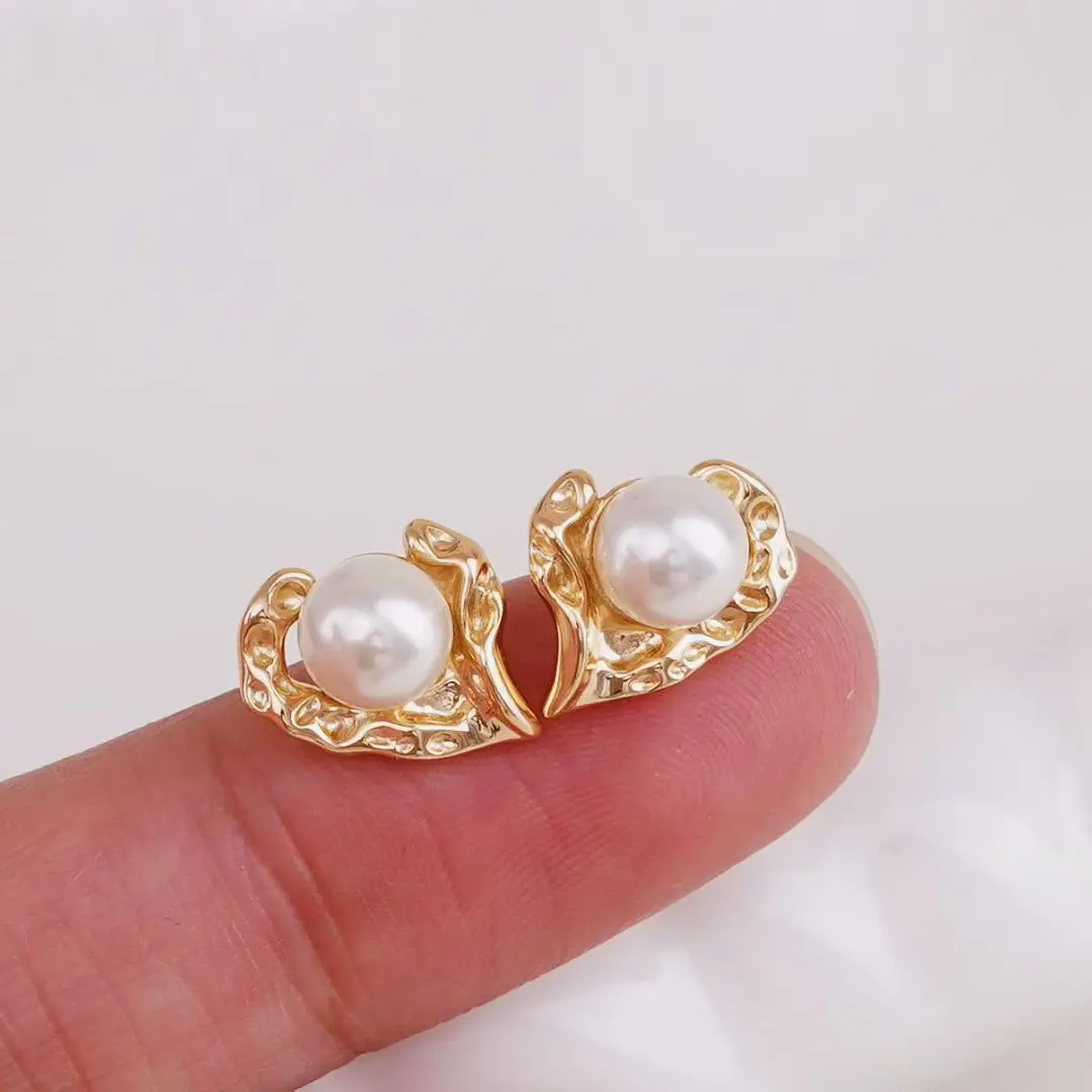 

S925 Sterling Silver Earrings Base Findings Mountings Jewelry Mounts Fittings Accessories for 6-7mm Pearls 3 pairs/lot
