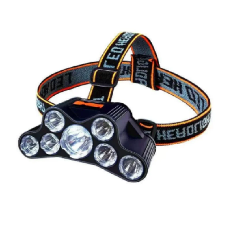 ISURE MARINE 7LED Head Mounted Flashlight Waterproof Outdoor Night Riding Fishing Ultra Bright USB Charging Searchlight