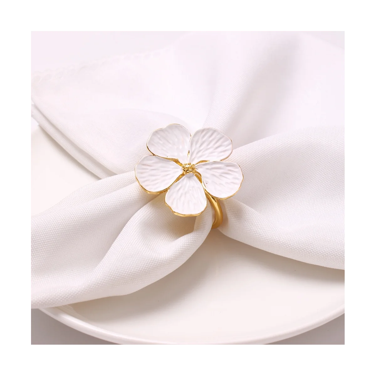 

Кольца для салфеток, 12 шт. кольца для салфеток с цветами, кольца для обеденных столов, Элегантные украшения для стола, украшение для стола, белые