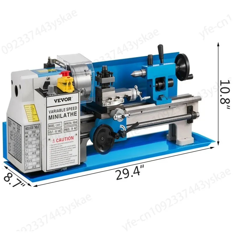 550W Bench Top Metal Lathe Mini Metal Lathe 0-2500 RPM Variable Speede With 4 / 3-jaw Chuck