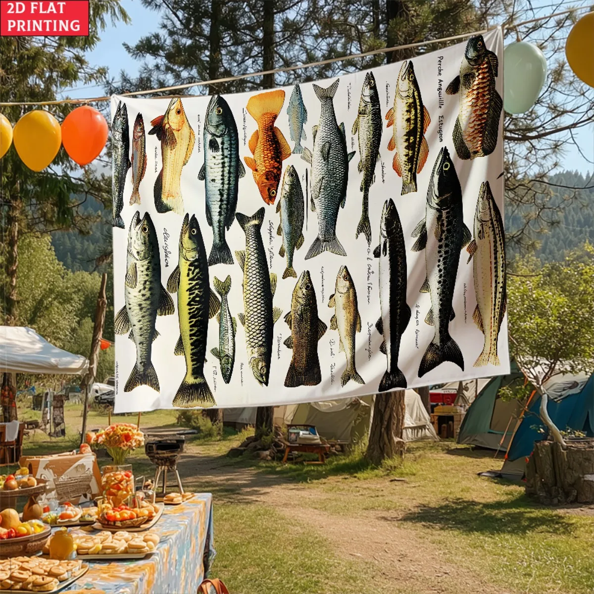 unframed Fish Species Wall Tapestry Vintage Scientific Art Nature Study Home Decor Living Room Wall Hanging Art Print Educationa
