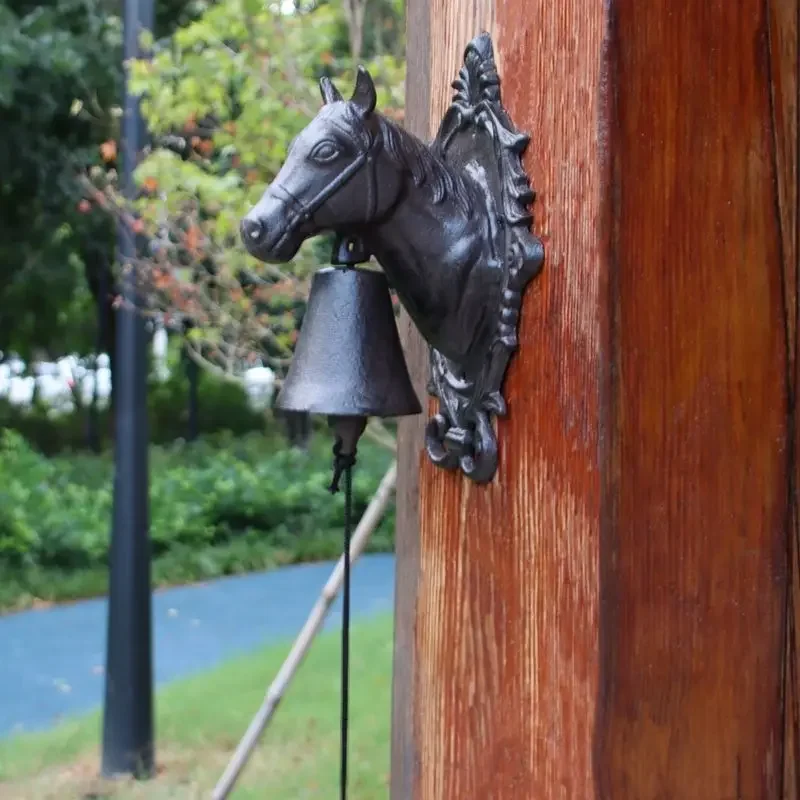 American country cast iron crafts big horse doorbell imitation antique iron art doorbell wall hanging decoration hand door bell