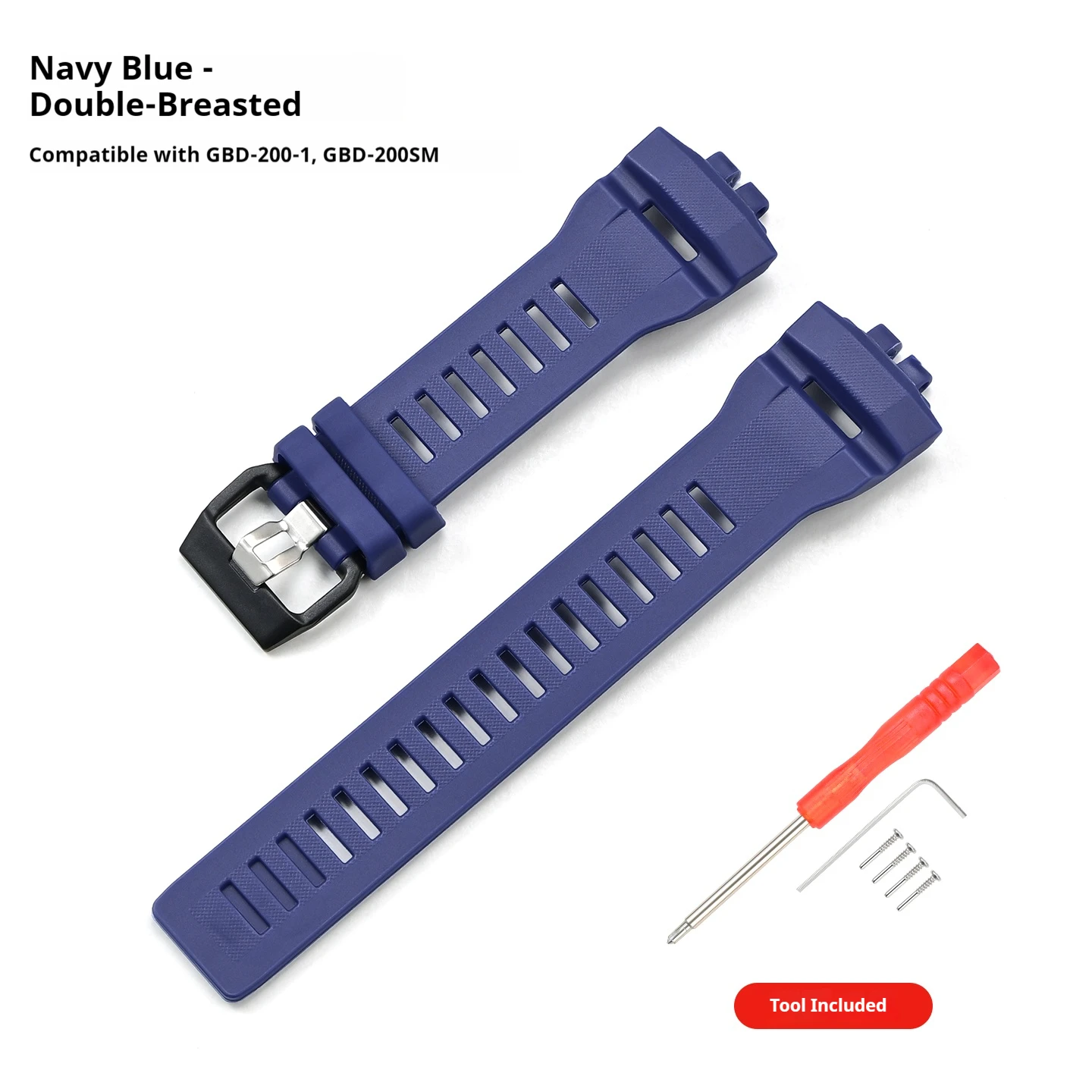 For Casio G-SQUAD GBD-200-1/2/9GBD-200RD/SM Wacth Strap Blue Black Grey Rubber Band Replacement Parts Sport Waterproof Bracelet