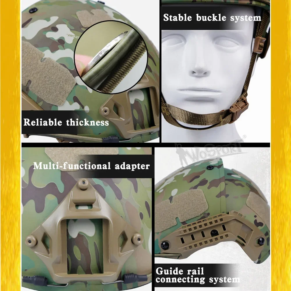 Tactical Helmet 2 In 1 Half-covered  Airsoft Helmet AF Style Paintball CS Combat Protective Helmet Outdoor Cycling Gear