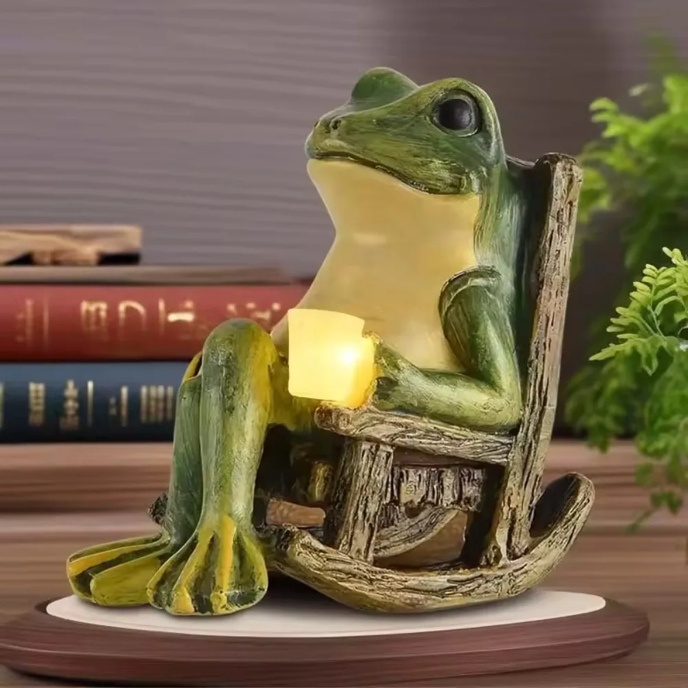 

1 PC Solar Powered Mini Frog Garden Statue - Perfect for Indoor and Outdoor Decoration Ideal Gift for Halloween and Christmas