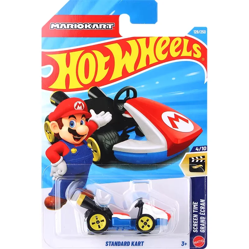 Original Mattel Hot Wheels 1/64 HW SCREEN TIME MARIO KART STANDARD KART RKT-GRX17 1:64 Car Model Toys Diecast Hotwheels