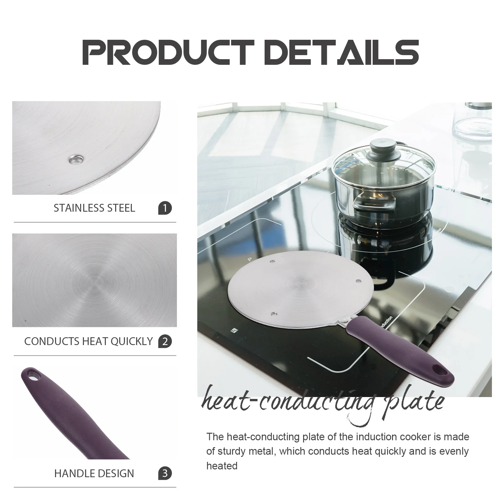 

Induction Diffuser Plate Stainless Steel Heat Conduction Plate For Gas Electric Stove Kitchen Supply Multipurpose Metal