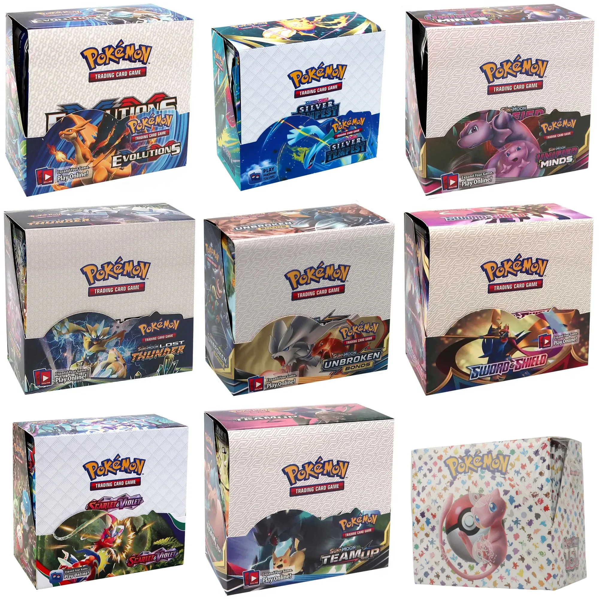 New 324/360/Box Pokemon Card TCG Sun & Moon Scarlet & Violet 151 EVOLUTIONS Ultra Prism English Cards Collecting Toys