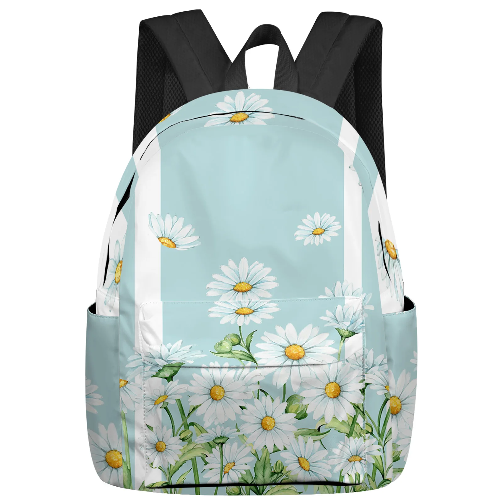 

Flower Daisy Spring Summer Watercolor Student School Bags Laptop Custom Backpack For Men Women Female Travel Mochila