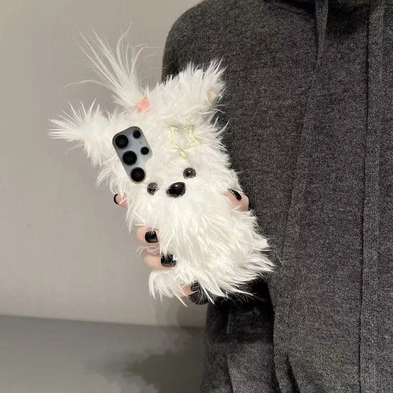 Liebt warme haarige Schleife Welpen Boll Cases für Huawei Y9 Y7 Mate 20 Honor 400 200 50 X9C X8C X7C X6C X8B X7A X6A weiche Plüschhülle