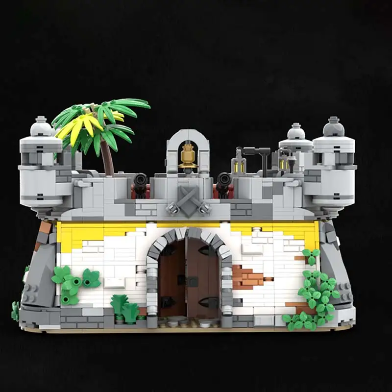 MOC- 199210   Mini juegos de bloques de construcción de Fort Medieval Modular, bricolaje, modelo creativo, Museo, colección clásica, ladrillos, juguetes para niños