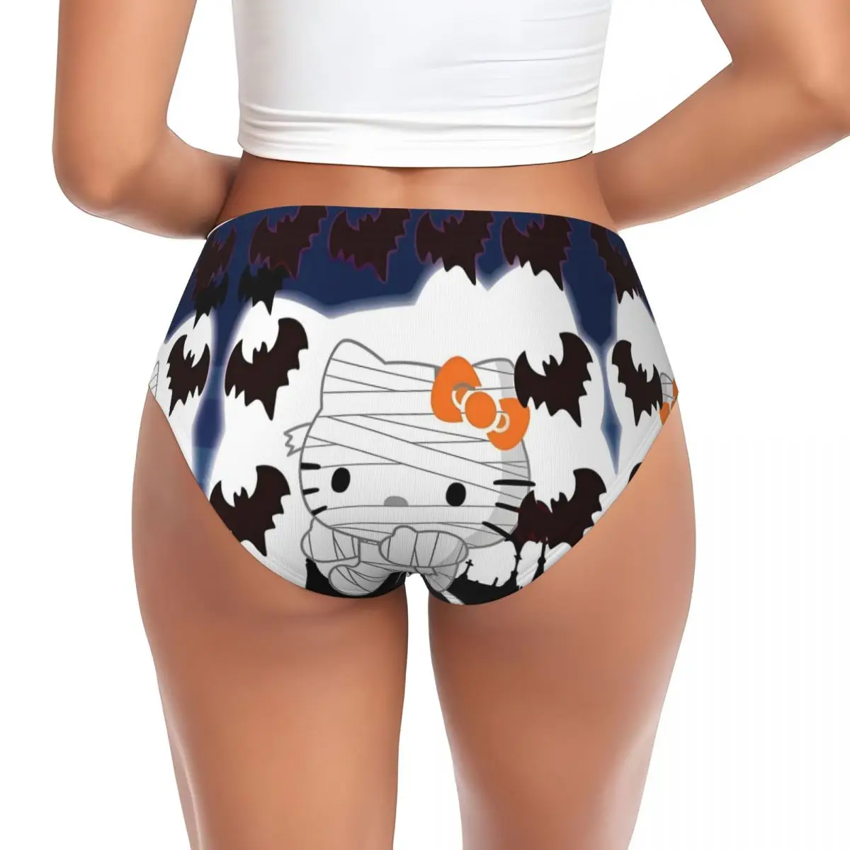 Симпатичные трусы с повязками Hello Kitty на заказ, нижнее белье, женские дышащие эластичные трусики с комиксами
