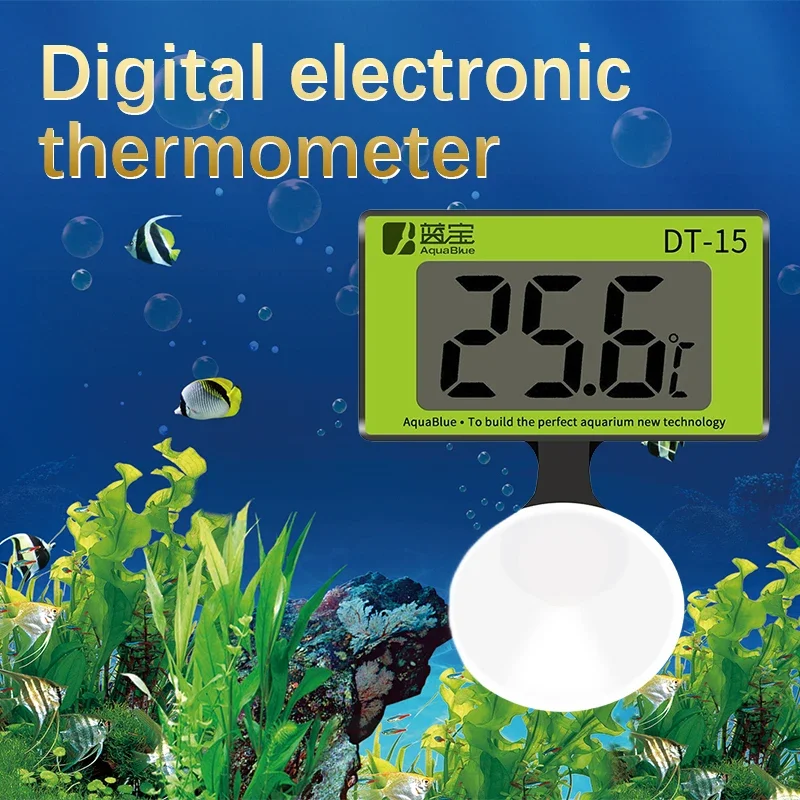 Fish Tank Electronic Digital Aquarium Thermometer LCD High-precision Temperature Measurement Instruments Powerful Suction Cups