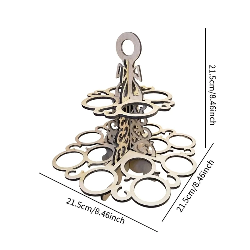 IALJ-بيض عيد الفصح رف حامل قابلة لإعادة الاستخدام زخرفة تخزين 2 الطبقة رف عرض الخشب للمطبخ سطح المكتب كونترتوب