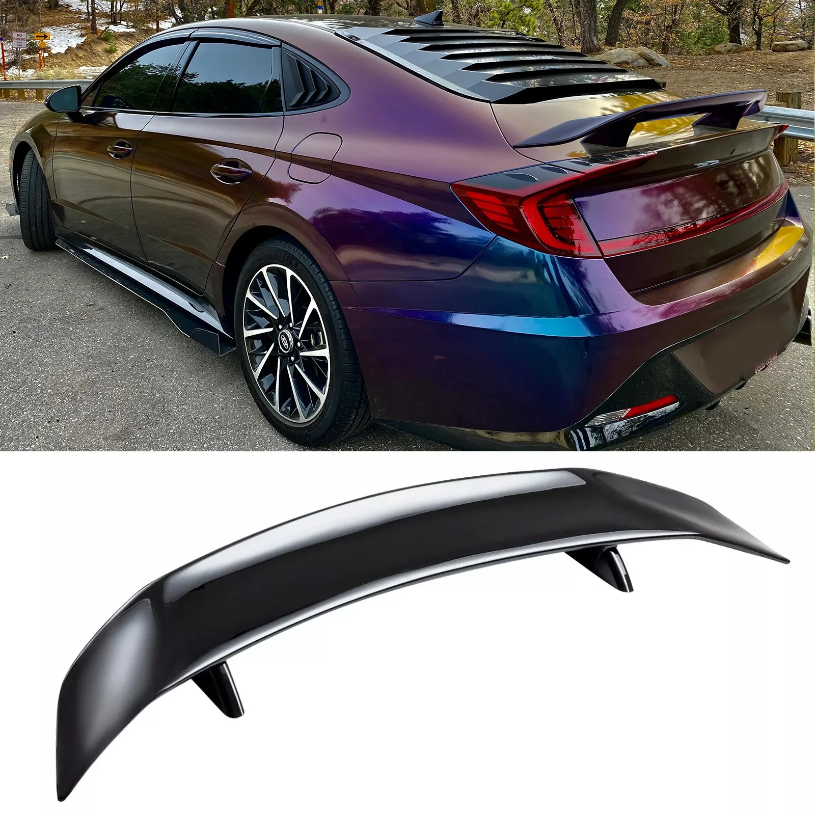 

For Hyundai Sonata Sedan Glossy Black 46" Car Rear Trunk Spoiler Lip Wing Racing