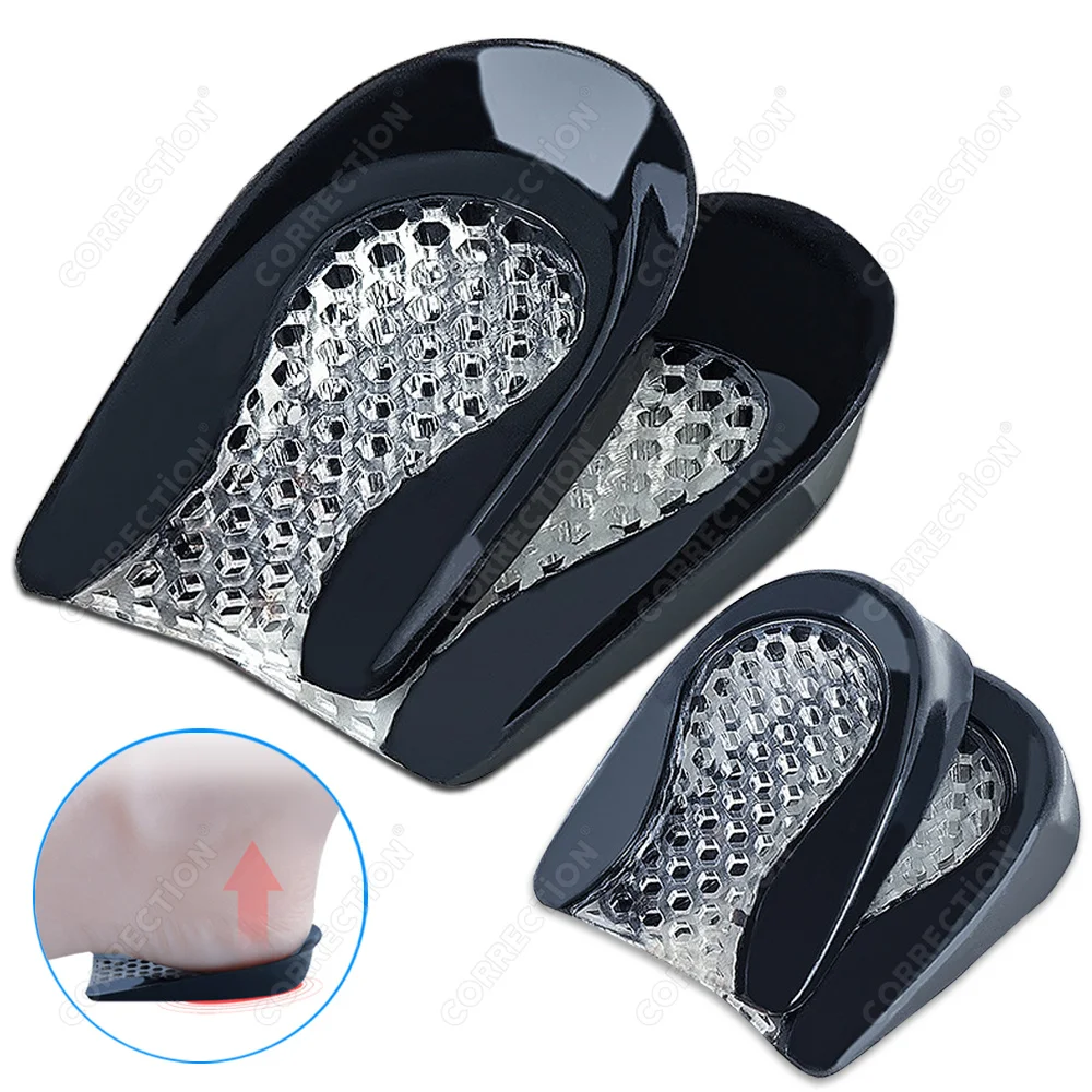 Silicone Gel Heel Pad for Shock Absorption Plantar Fasciitis Pain Relief Foot Care Insert Insole Height Increase Cup Cushion Pad