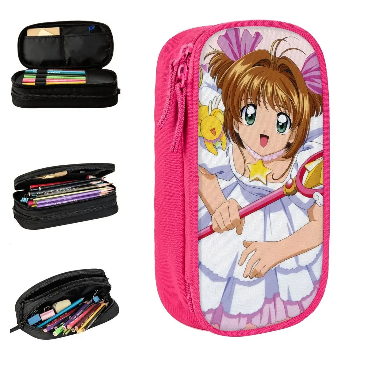 Anime Cardcaptor Sakura Pencil Cases Pencilcases Pen Holder for Student Large Storage Pencil Bags Students School Stationery