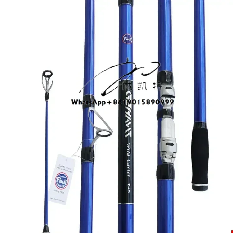 

4.25M Carbon Hard 3-section Fuji Guide Telescopic Fishing Surfing Rod Ultra Hard Beach Long Fiji Scroll Seat