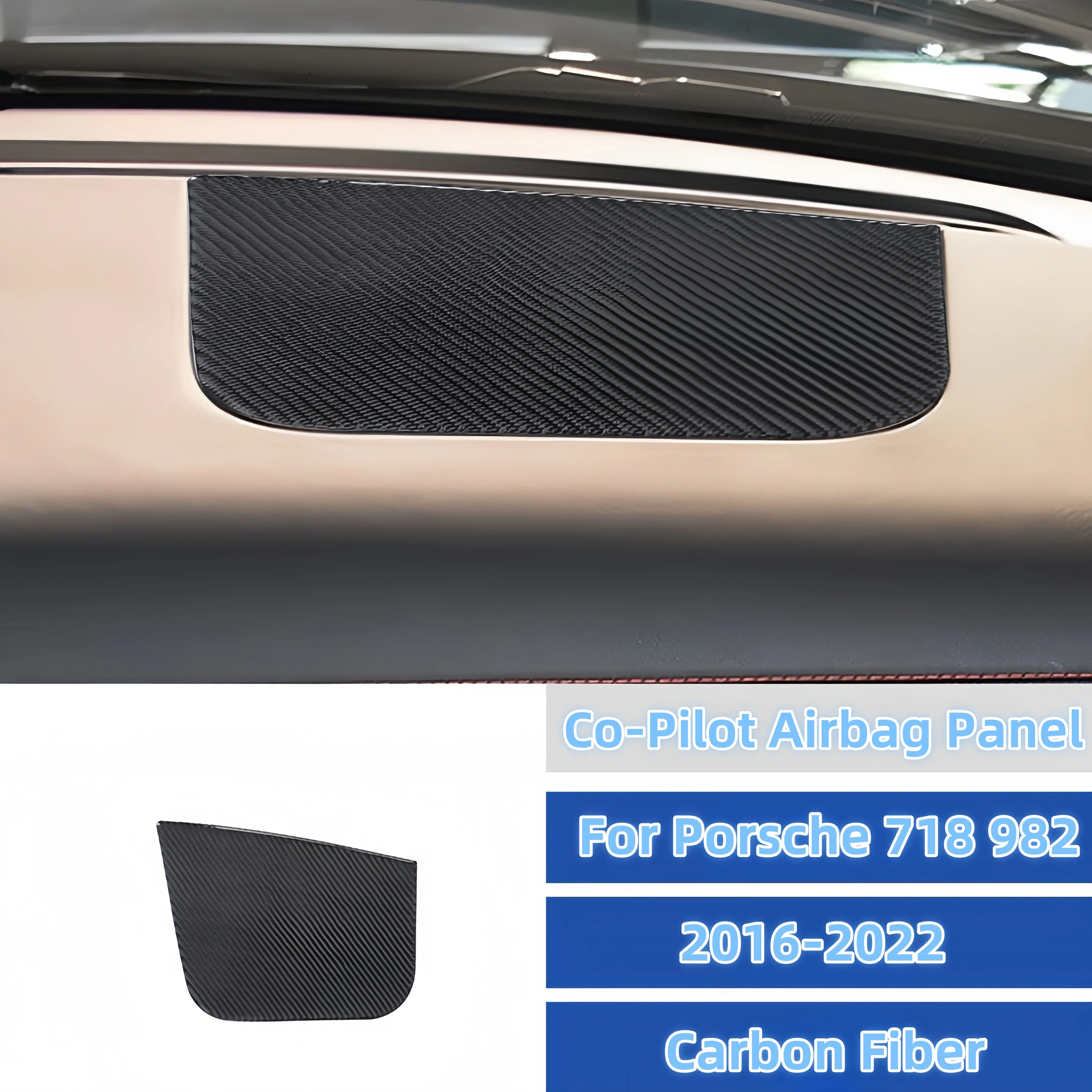 

Для Porsche 718 982 Boxster Cayman 2016-2022 углеродное волокно автомобильная подушка безопасности для второго пилота, декоративная наклейка, аксессуары