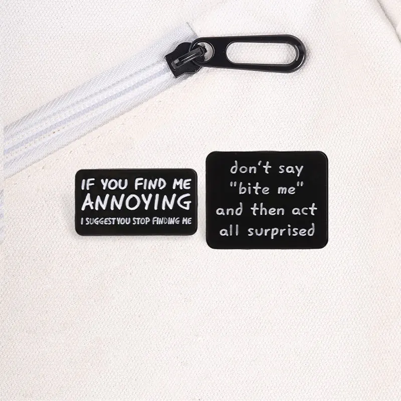 Wenn Sie mich langweilig finden... Emaille-Pin-Set mit humorvollem, sarkastischem Zitat, Brosche aus Legierung, Anstecknadel für Kleidung und Accessoires – Detail 4
