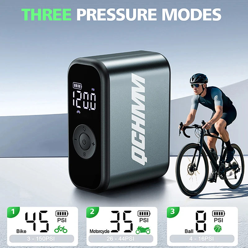 

Мини-компрессорный аккумуляторный воздушный насос Портативный электрический велосипедный воздушный насос: 120 фунтов на квадратный дюйм Электрический воздушный насос - портативный насос