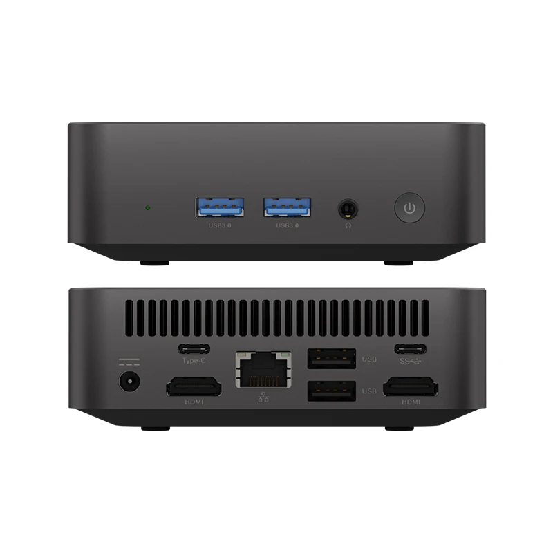 Helorpc Portable Mini PC with Inter N100 16Gb DDR4 M.2 NVME Support Windows10 LINUX Ubuntu 2xHDMI Type-C Desktop Computer