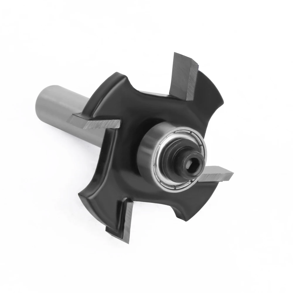 8mm Shank Four Blades T-Sloting Biscuit Joint Slot Cutter Jointing Slotting Router Bit Height Milling Cutter Woodworking GJ3610