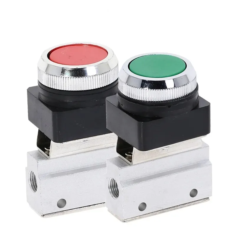 

Mechanical valve MOV-03B 1/8" Thread 2 Position 3 Way Red Green Flat Push Button Momentary Pneumatic Valve