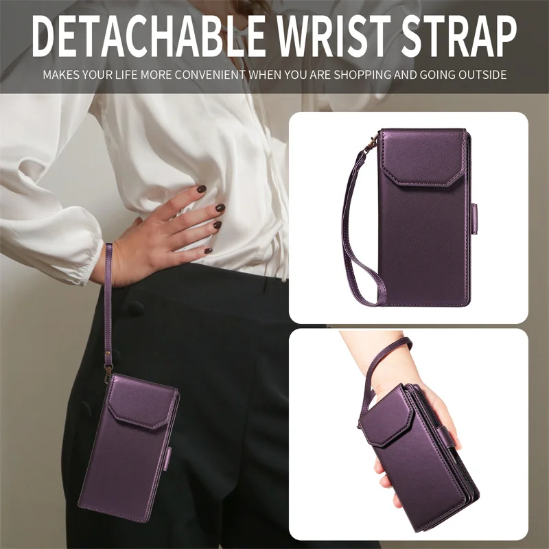 Ypm portefeuille Flip étui de téléphone en cuir pour IPhone 16 ProMax1615 Plus 14 13 12 11 X XR XS 7 8 Etui sac à main multi-fentes pour cartes Coque