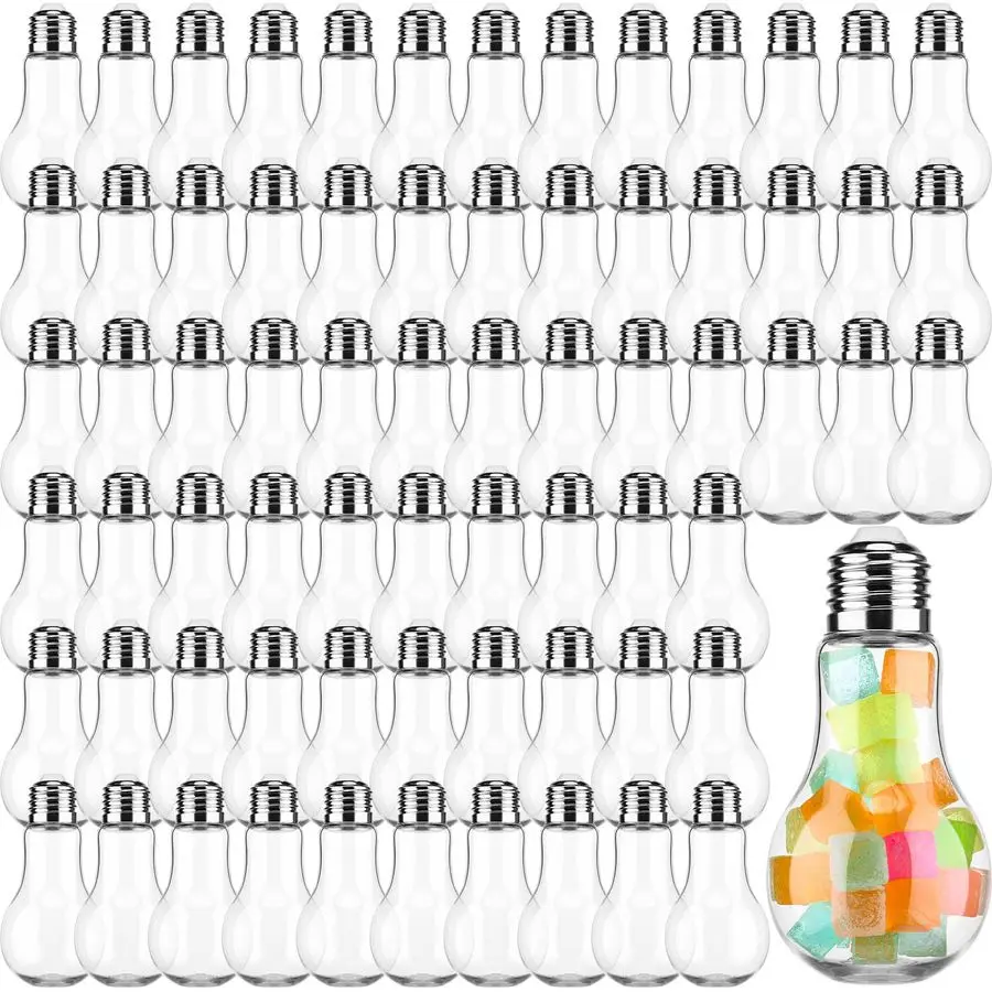 

Pieces Plastic Bulb Jar Light Bulb Shaped Acrylic Candy Boxes 3.4 oz Fillable Plastic Light Bulbs for Crafts Light Bulb Gift Lig