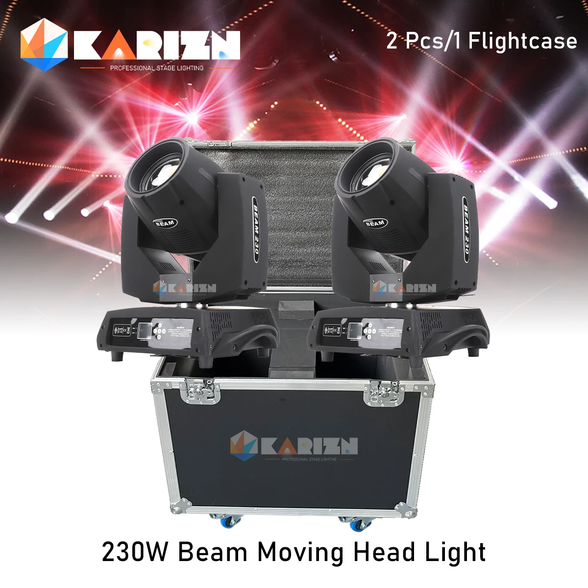 2Pcs Beam 230W 7R Moving Head Light With Flight Case DJ Moving Key Model Beam 7r Sharpy Stage Disco Flycase Nightclub