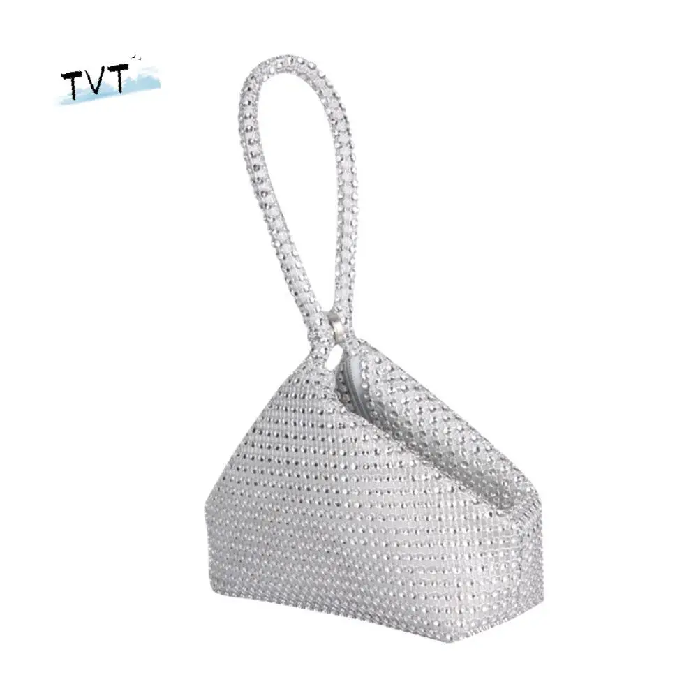 Driehoek ontwerp glitter imitatie strass clutch sprankelende mode dames handtas mini luxe avond clutch vrouwelijk