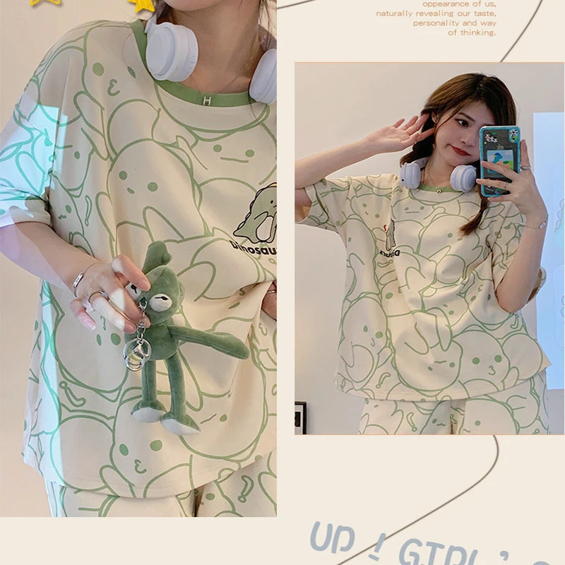 Sleepwear Set Women Short Pajamas for Women Women's Summer Pajamas Pajama Sets Pijama Woman Home Wear Panties Sleep Lounge image 6