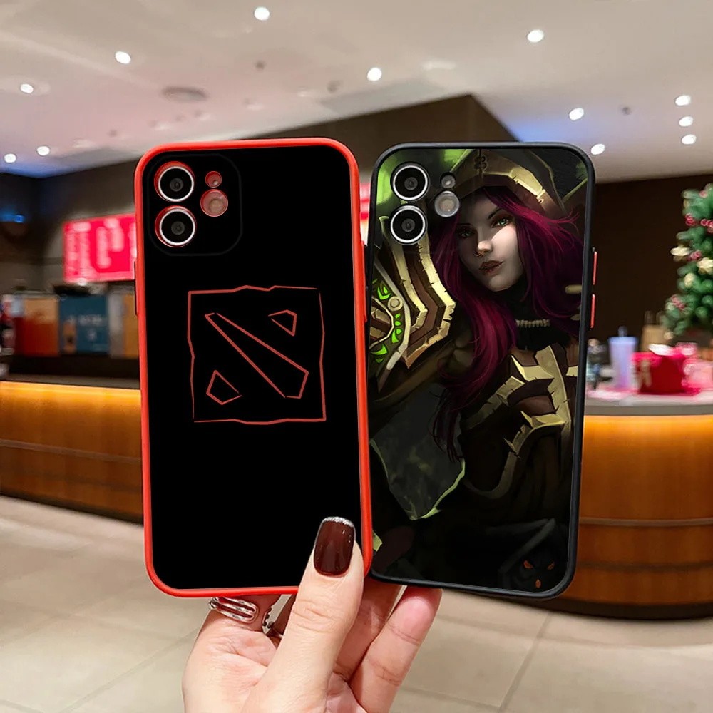 Phone Case For iphone 16Pro 7 8 Plus 15 14 13 Mini 12 11 16 Pro Max SE XR Colorful Game Dota Matte Frosted Translucent Cover