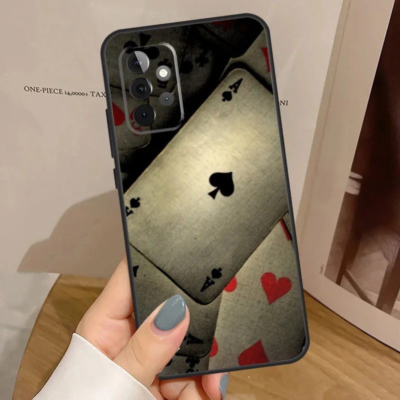 Spades Poker Play Cards Ace Art Case For Samsung Galaxy A55 A35 A15 A14 A34 A54 A53 A33 A23 A13 A12 A32 A52 A51 A71 Cover