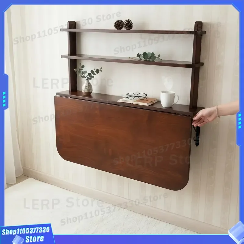 Adjustable Wooden Wall Mounted Storage Rack With Shelves Space Saving Organizer For Living Room Home Decor Furniture Display
