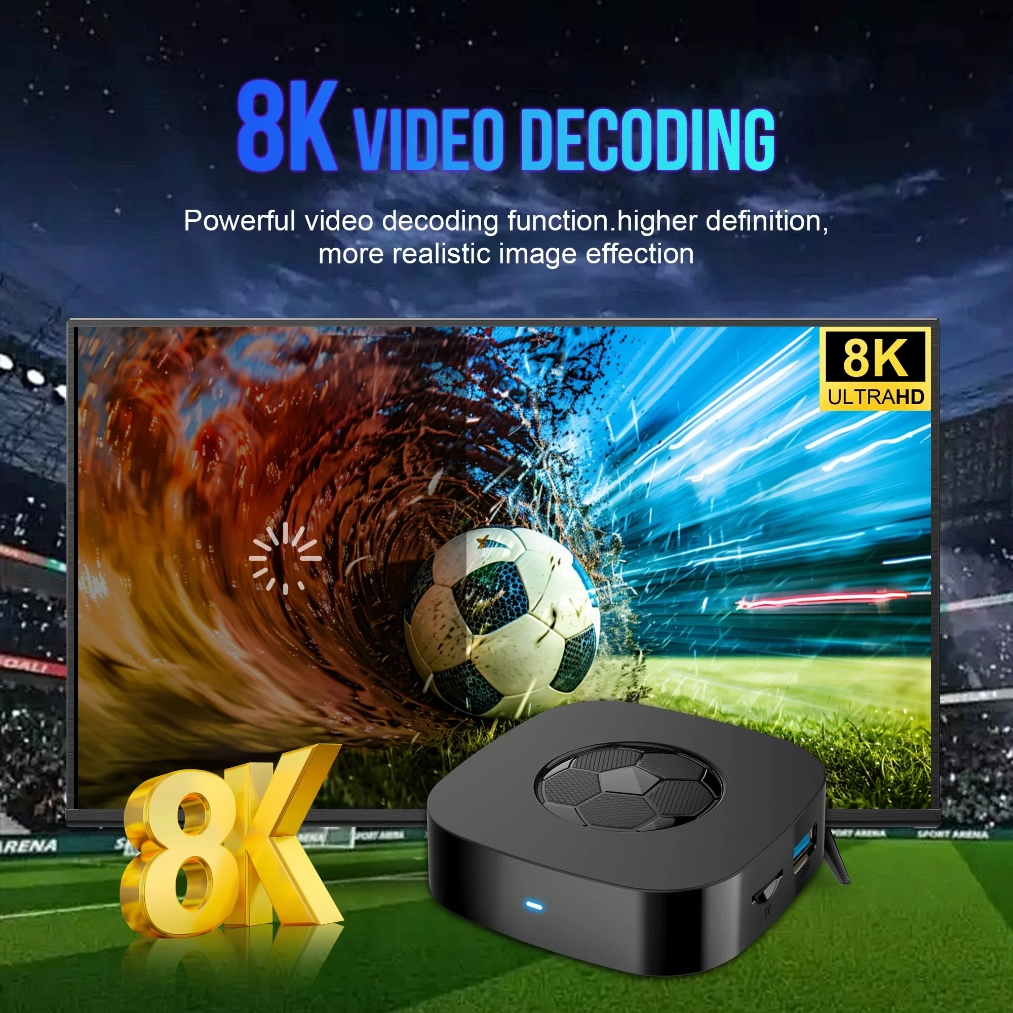 New 8K Ultra HD Smart TV Box Support Wi-Fi 6 Android 16 Netflix and YouTube run smooth voice-control remote T1 Ultra TV Box Gift