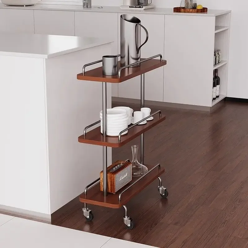 Medieval style trolley storage storage removable retro sofa edge few creative simple living room snack rack