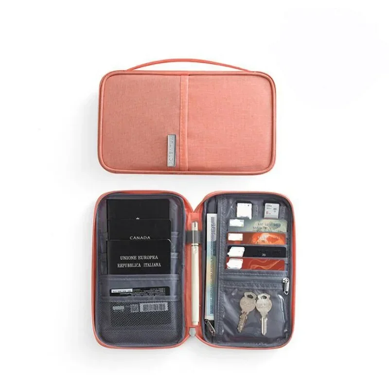 New Waterproof Handbag Passport Holder Travel Wallet Multi-Function Credit Card Package Multi-Card Storage Pack Zipper Organizer