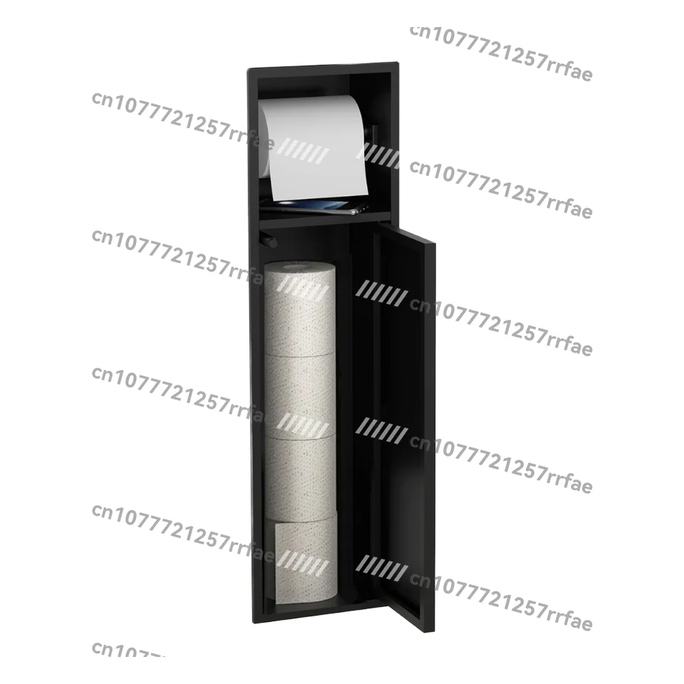 

Modern matte black niches for bathroom and kitchen paper holders, toilet paper and paper towels