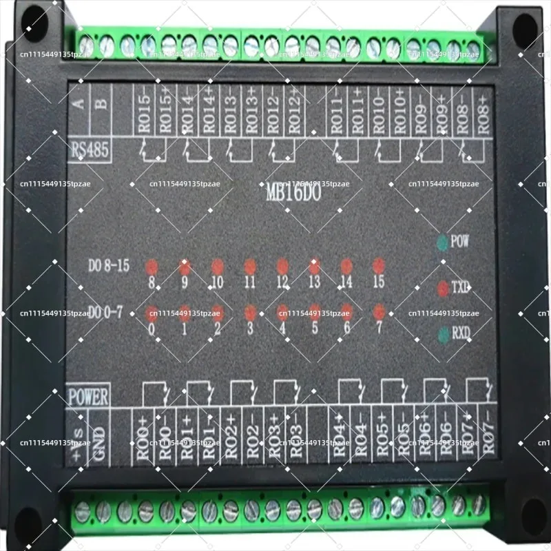 MB16DO 16-Channel Relay Output Module Isolated RS485 MODBUS RTU Switch Output for Industrial Automation PLC Expansion