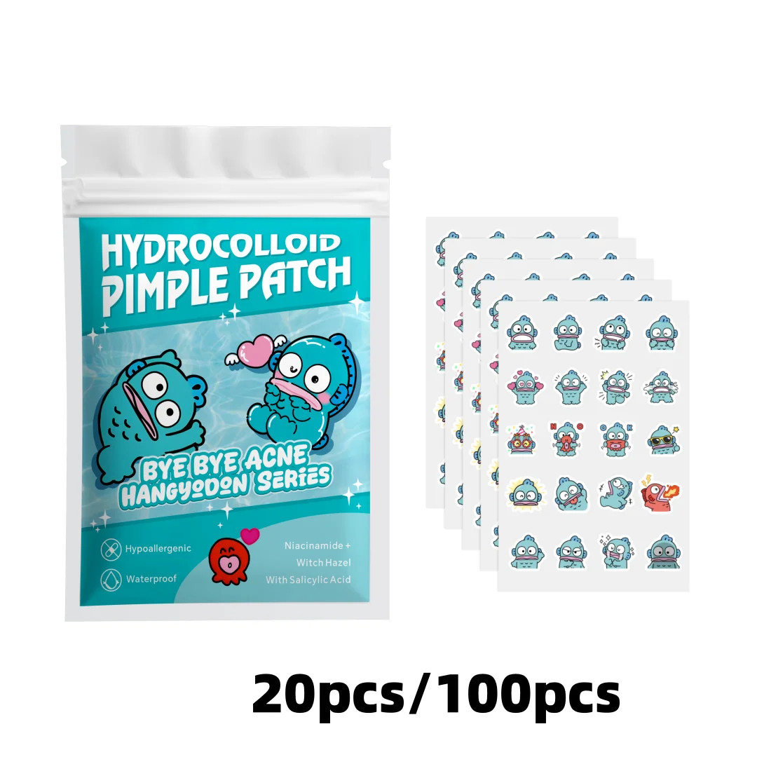 20pcs/100PCSCute Hangyodon Cartoon Hydrocolloid Pimple Patches Blemish Spot Cover Stickers For Face