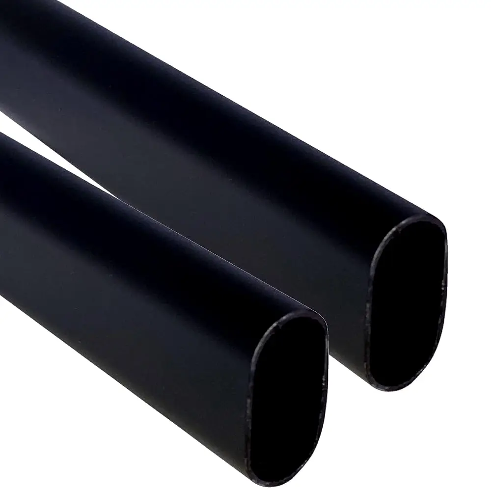 

48"" Long Oval Closet Rod | Heavy Duty Wardrobe Clothes Pole | Bla | 2 Pack