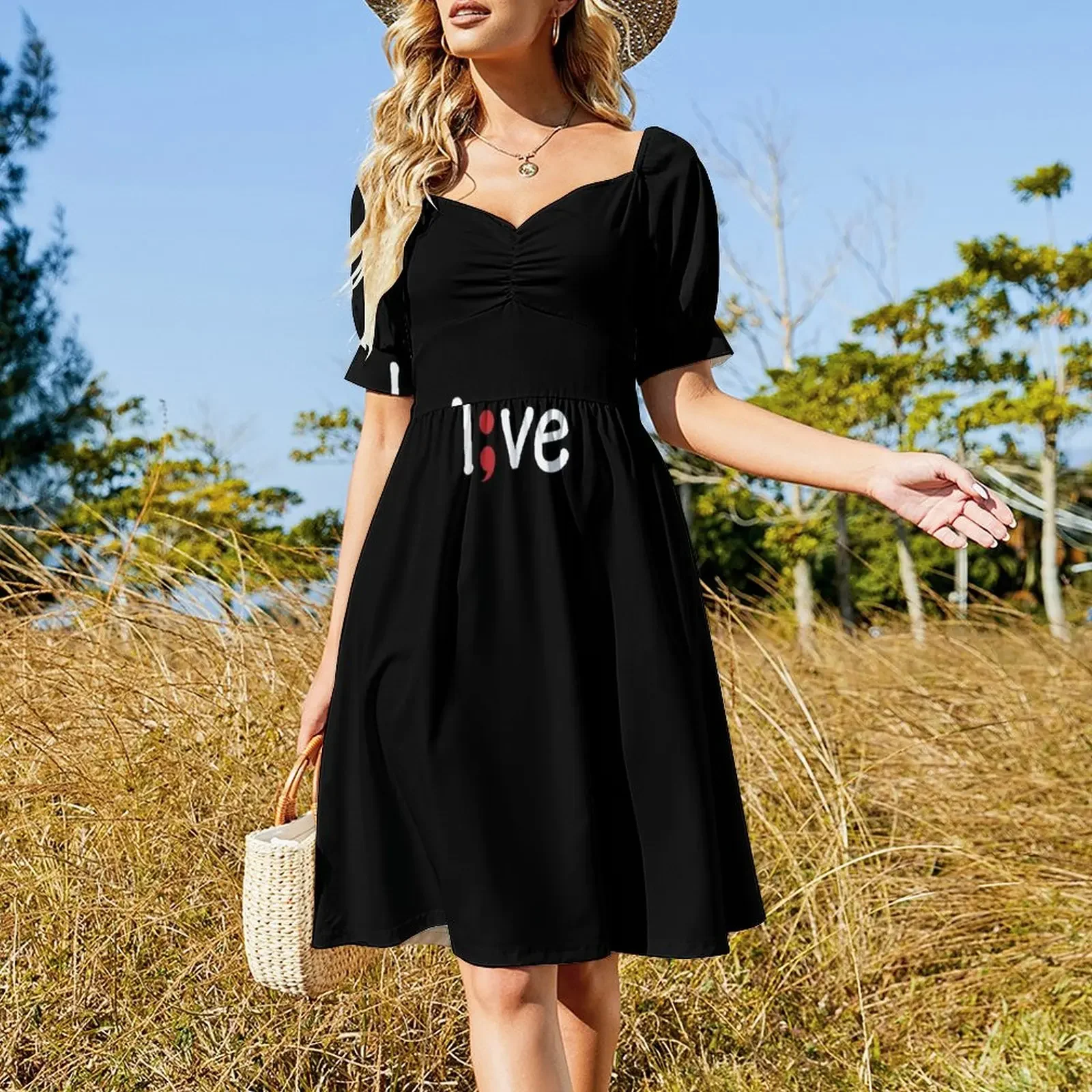 Semicolon; L;ve / Live (Dark) Sleeveless Dress summer dress korean women Female clothing Dress