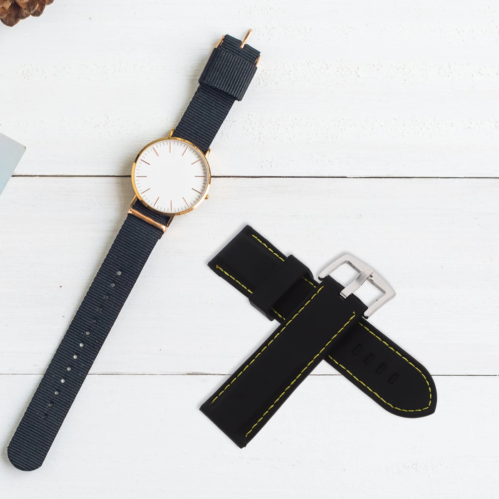 

26Mm Waterproof Silicone Watch Band Durable Seamless Scratch-Resistant For Fitness Swimming Climbing Replacement Strap Pcs