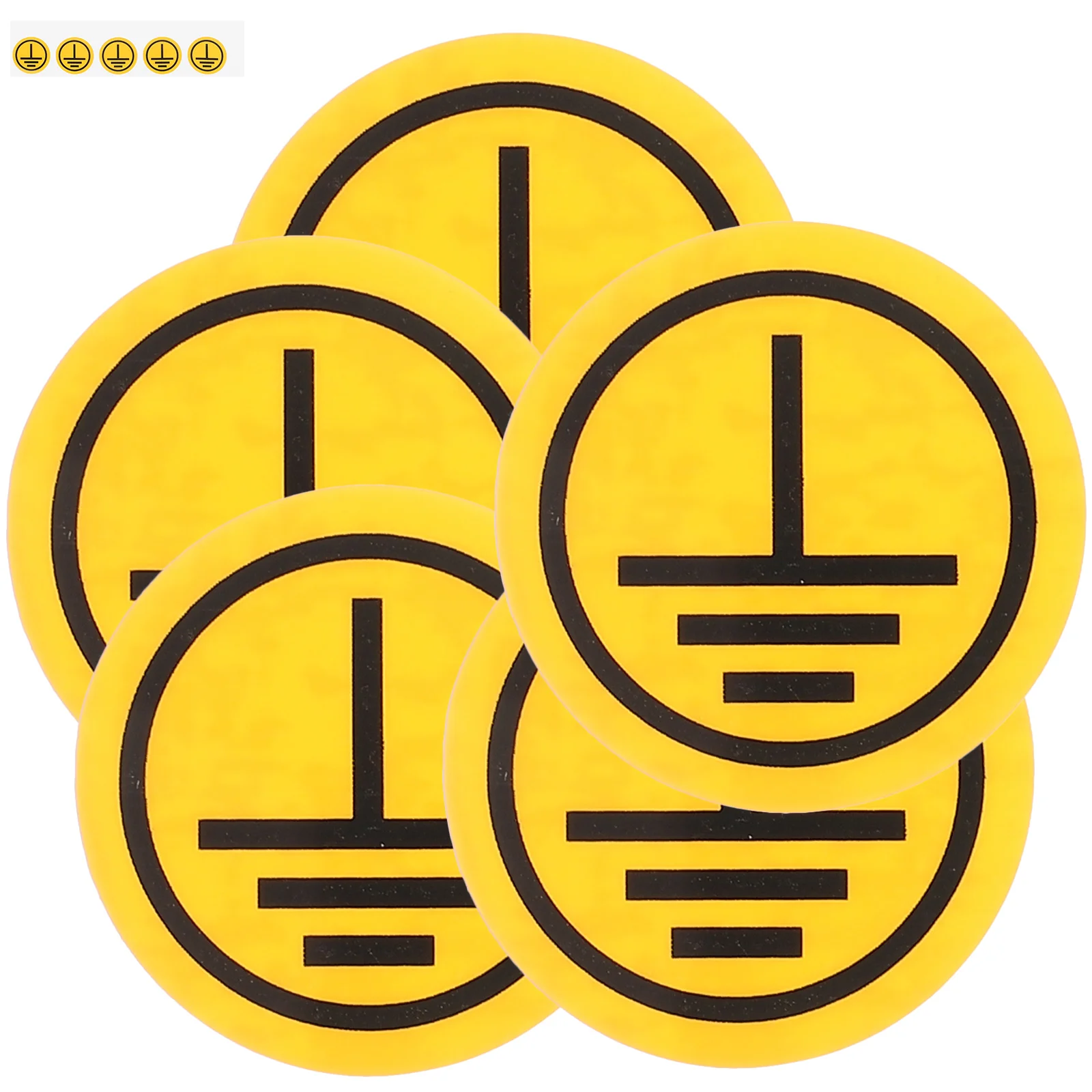 Autocollant d'avertissement de symbole jaune, panneaux de sécurité pour équipement de planète terre, autocollants d'avertissement au sol, étiquettes de panneau, mise à la terre électrique