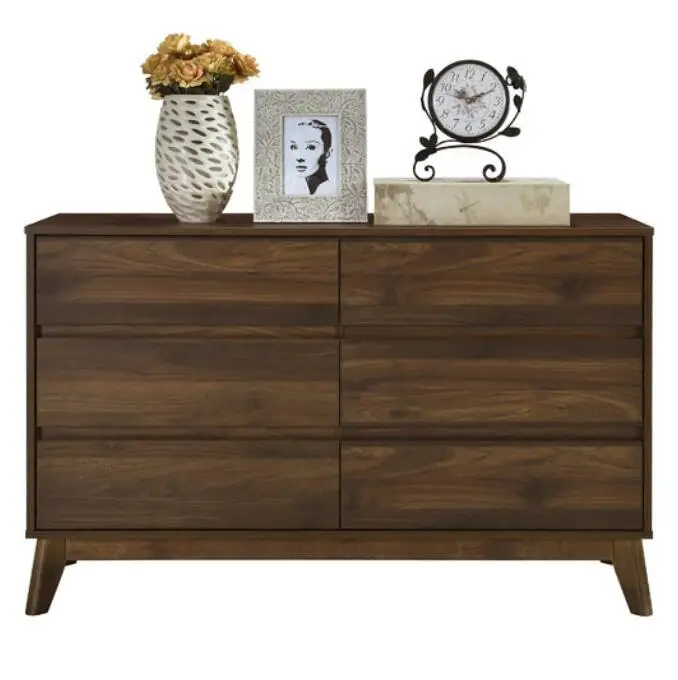 xx-Living Room Furniture Modern Double Dresser 6 Chest of Drawers for Bedroom Wood Cabinet*