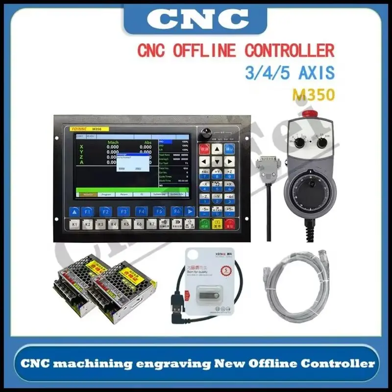 M350 V2 3axis 4axis 5axis CNC offline controller supports closed-loop stepping/ATC control system instead of DDCSV3.1 MPG