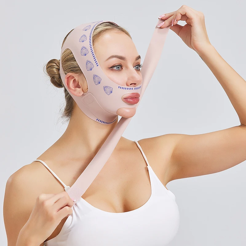 Vrouwen Kin Wang Gezicht Afslankende Bandage Lift Up Riem Dubbellaag V Lijn Gezicht Shaper Gezicht Anti Rimpel Riem Huidverzorging Schoonheidstools