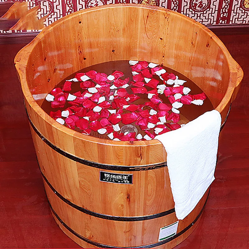 

Fragrance Wooden Bathtub Round Comfortable Insulation Bath Bucket Fumigation Aldult Banheira Portatil Adulta Furniture CY50YT